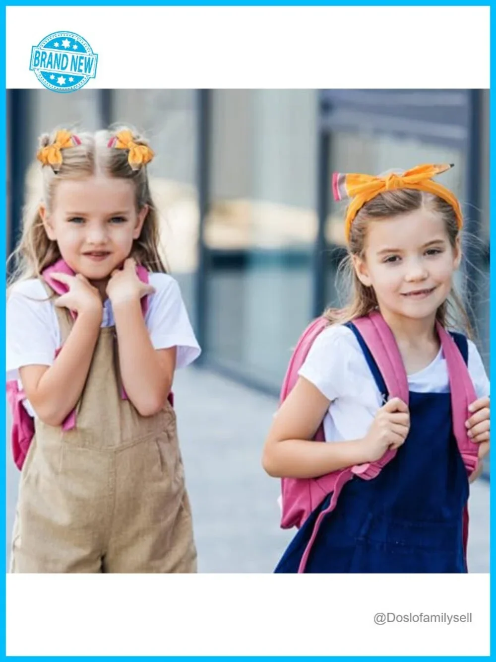 4-Pack Pencil Hair Bow Clips Headband Accessories Set Back to School Hair Stuff